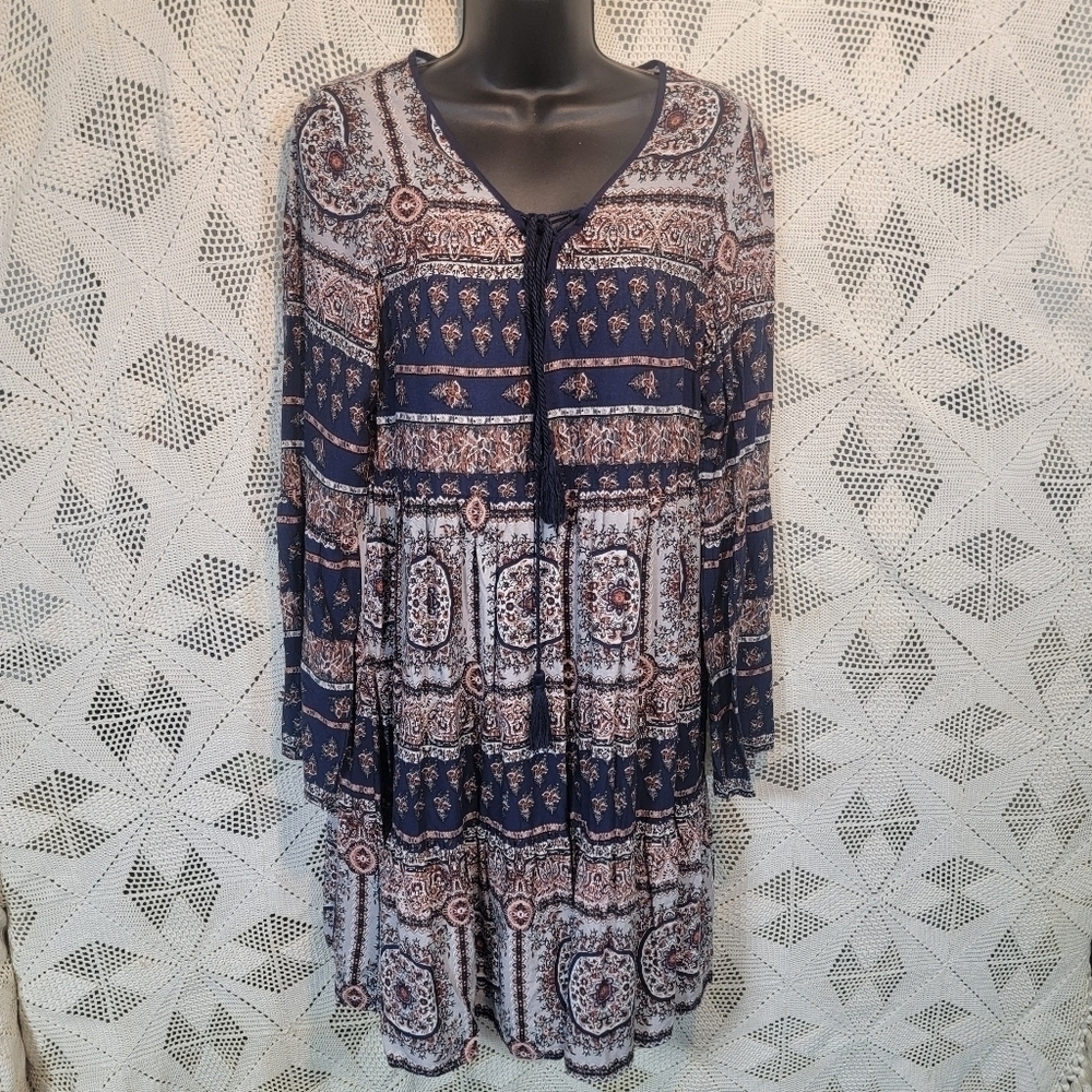 Earthbound trading Co. Size medium boho long sleeve dress.